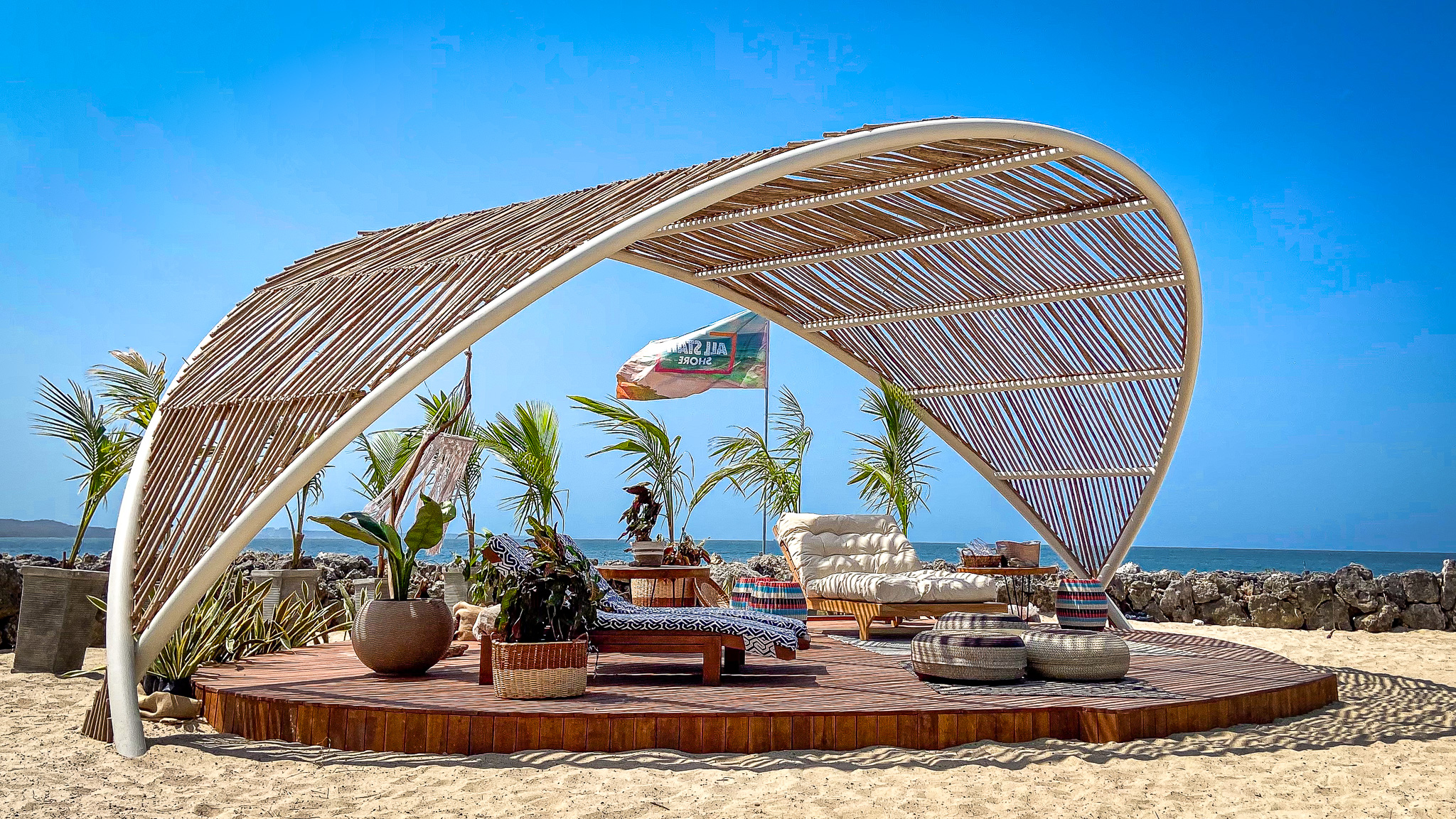 Bamboo arch on the beach