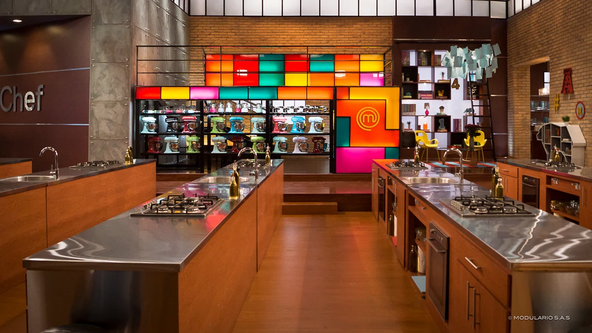 MasterChef cooking stations — colour wall